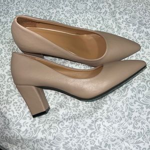 Tan Chunky Heels
